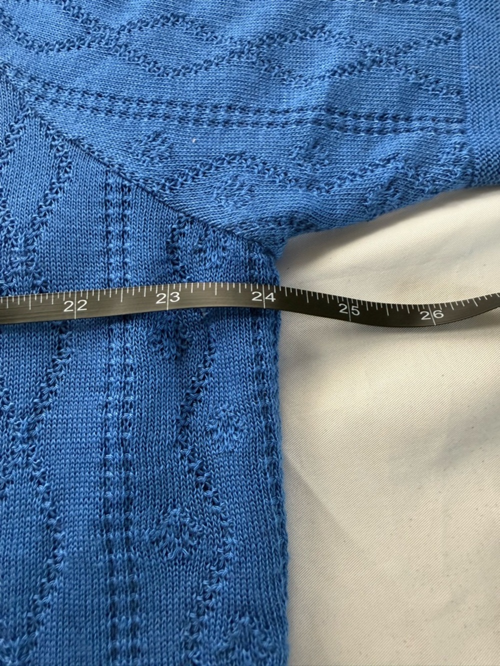 New Directions Blue Knit Open Cardigan 3x Short Sleeve Textured Lightweight - Picture 3 of 6